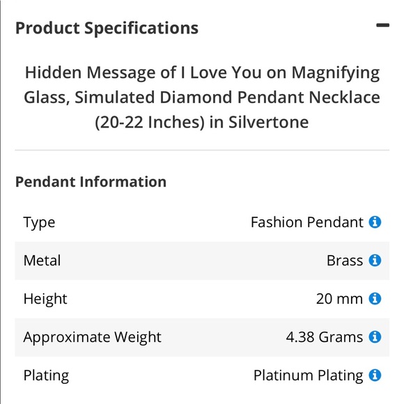 Hidden I Love You on Magnifying Necklace - Picture 8 of 10